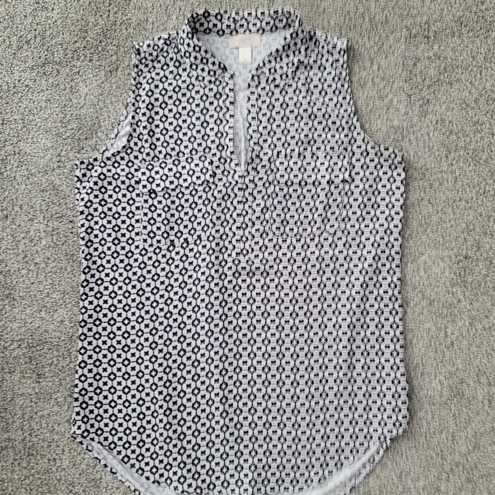 Loft Mixed Media Ladies Sleeveless Blouse Medium